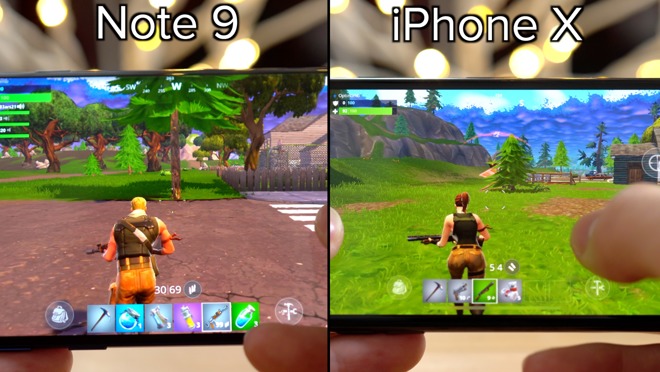 the iphone x overall did better than the note 9 because of the note 9 s issues with adjusting the volume while recording however the epic settings - fortnite game ui