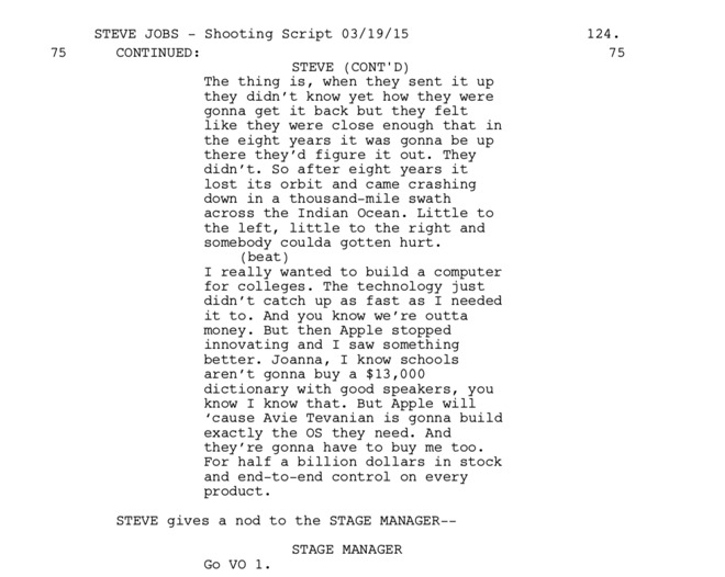 Extract from Aaron Sorkin's Steve Jobs script