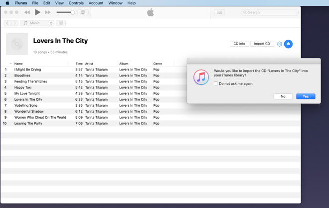 Importing a CD into iTunes