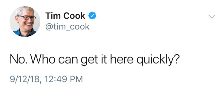 Cook's fake tweet