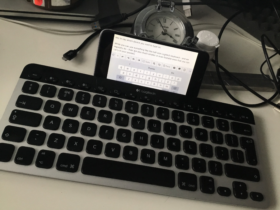 Using a full-size Logitech K780 with an iPhone 6