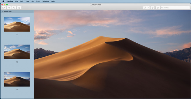 Mojave shots in Preview