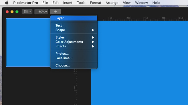 Adding a new layer in Pixelmator Pro