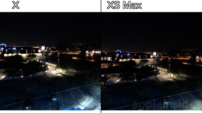 iPhone xs bright light photo in darkness