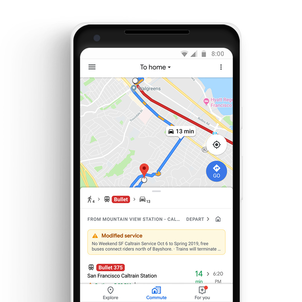 Google Maps Commute