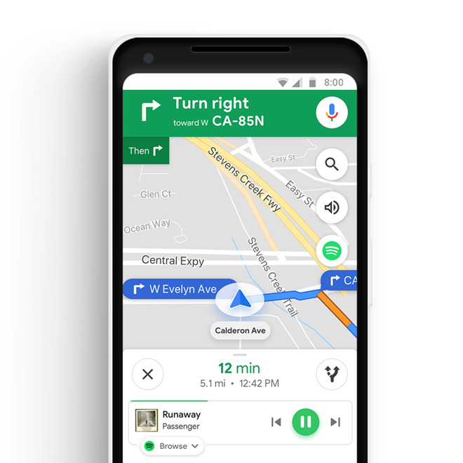 Google Maps for iPhone gains Apple Music controls, new commuting options