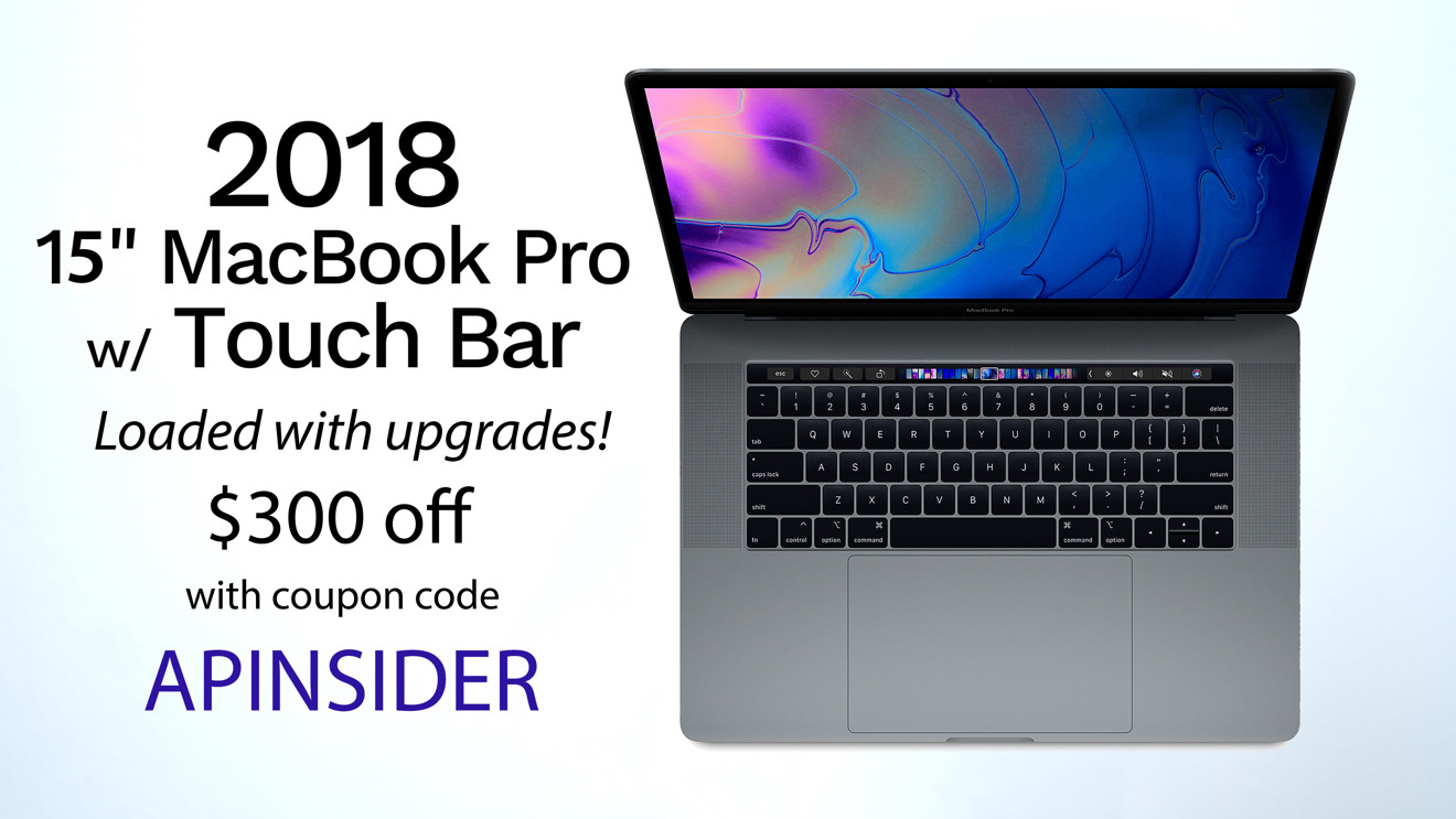 Apple 2018 15 inch MacBook Pro in Space Gray with coupon discount