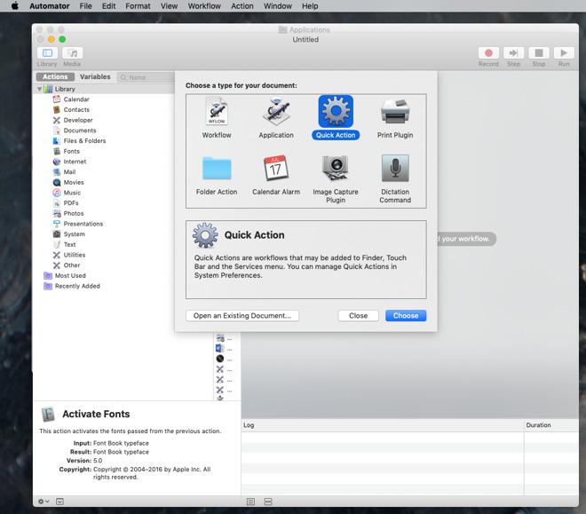 Automator for Mac