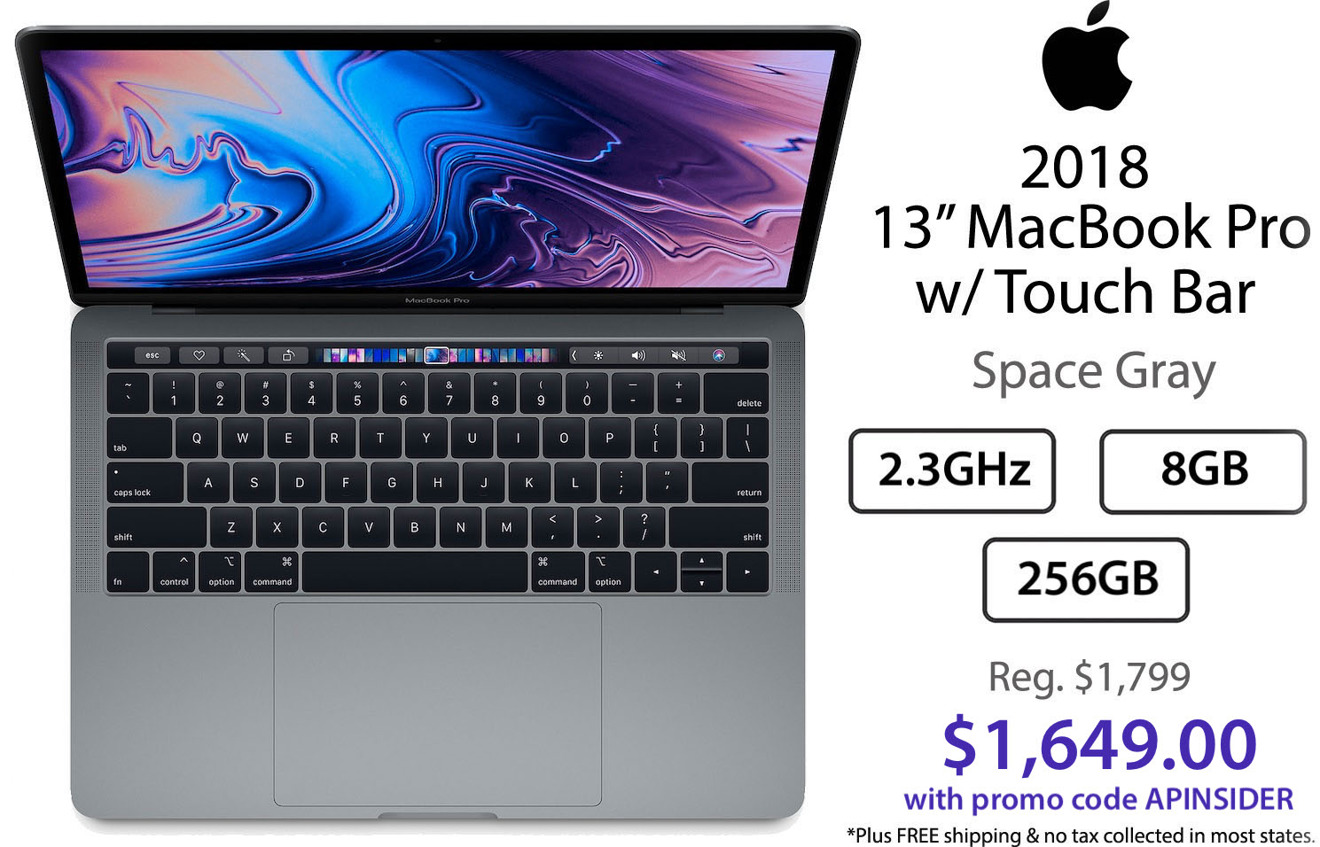 Apple 2018 13 inch MacBook Pro with TouchBar coupon