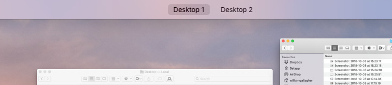 Text labels showing two Desktops