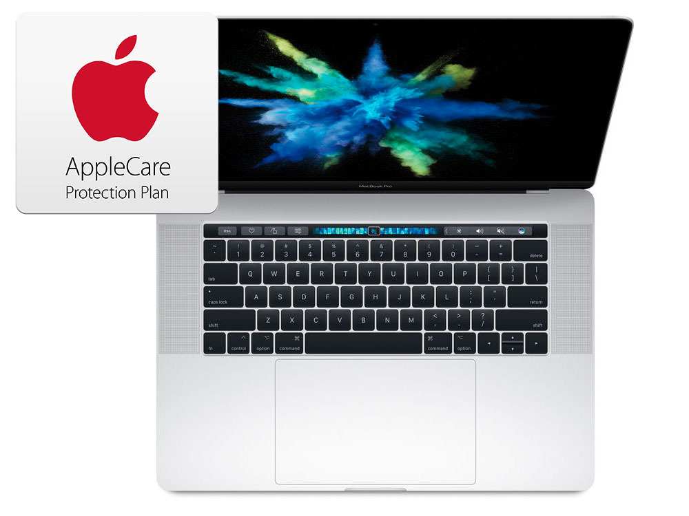 Apple 15 inch MacBook Pro with TouchBar in Silver with Apple Care