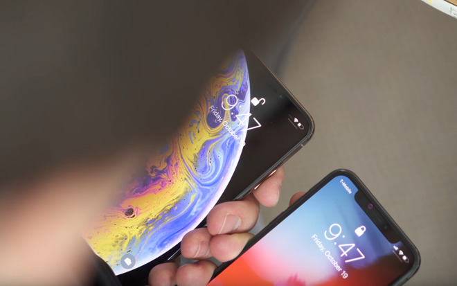 Testing different angles for Face ID unlock on the iPhone X versus iPhone XS