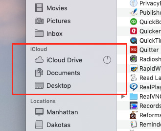 Your desktop and documents entries in Finder windows move to z new iCloud section