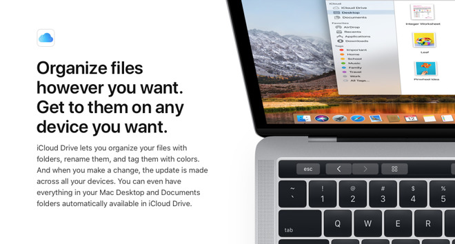 Using iCloud Drive lets you organize your work across Macs and iOS