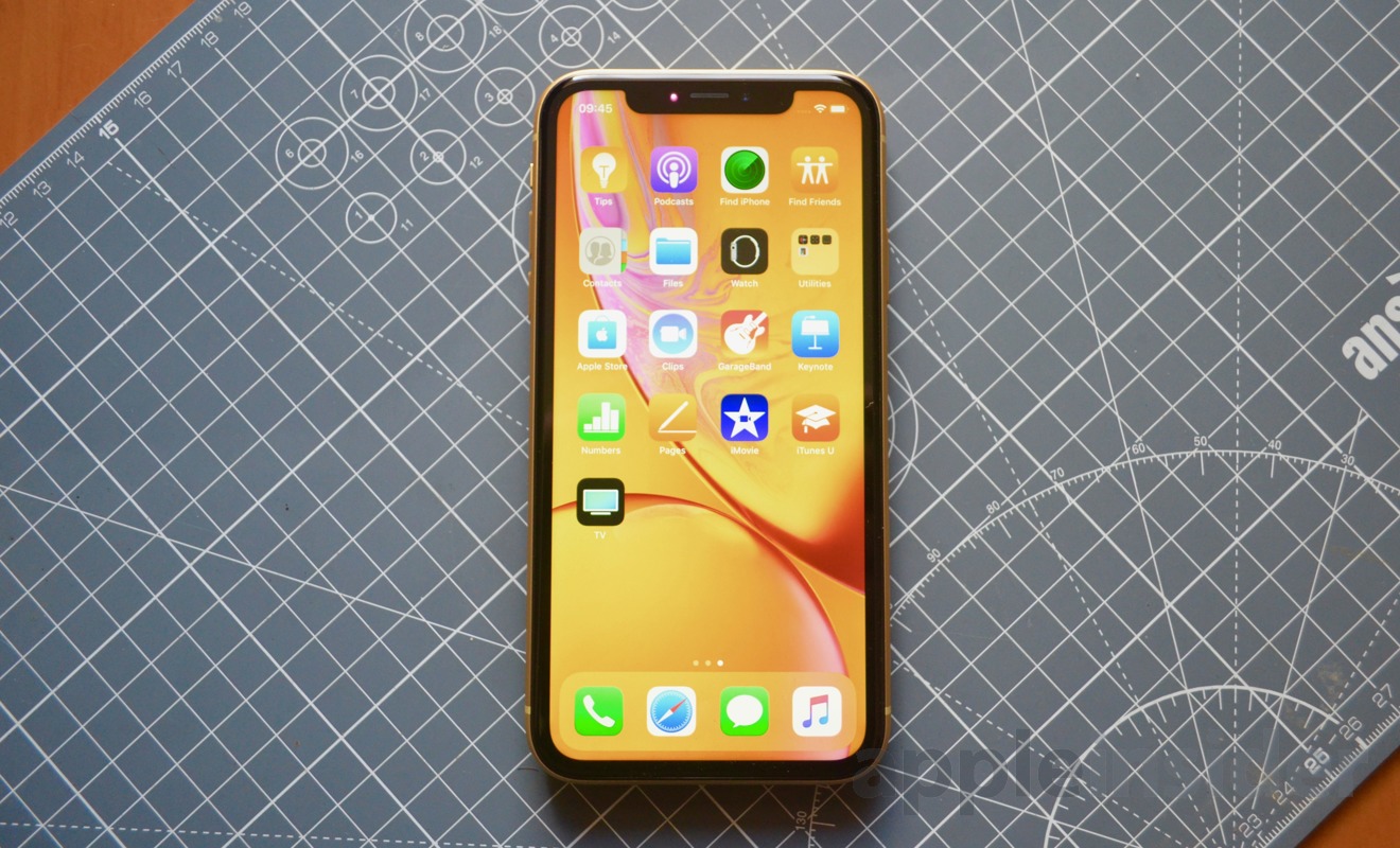 iPhone XR powered on