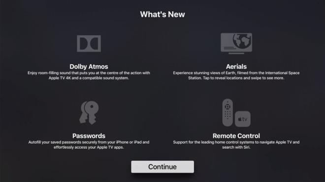 Apple TV's What's New screen