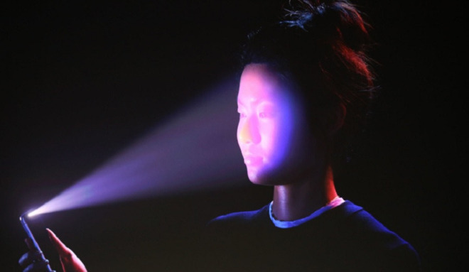 TrueDepth camera in use in Face ID system.