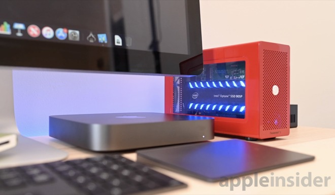 Mac mini with Thunderbolt 3 Akitio Node Lite SSD
