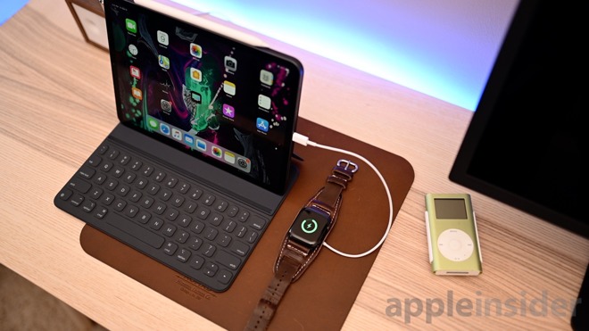 Apple Watch charging on iPad Pro