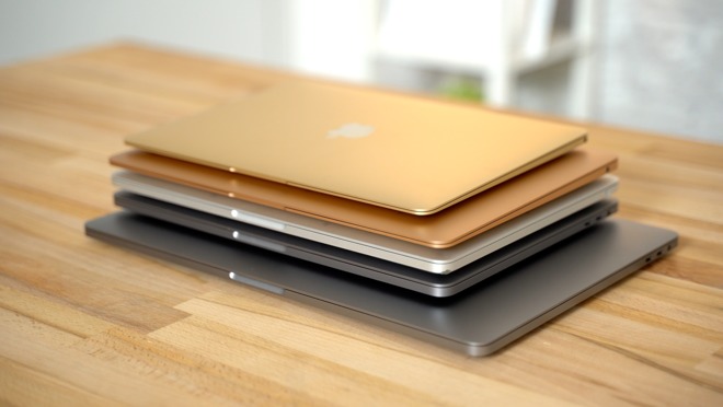 The MacBook models, stacked