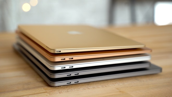 The Thunderbolt 3 ports on each of the MacBook models are all roughly in the same place