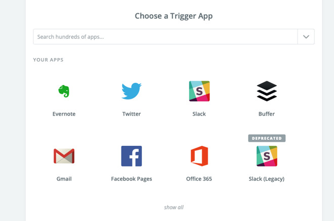 A small selection of the apps that can work with Zapier