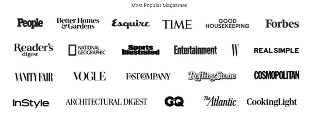 A selection of magazines included in Texture