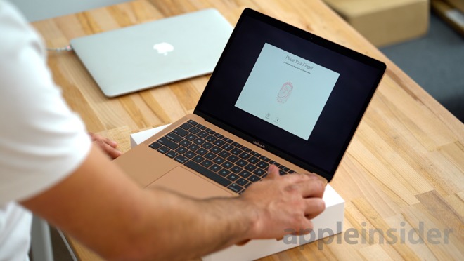 Registering Touch ID on a 2018 MacBook Air