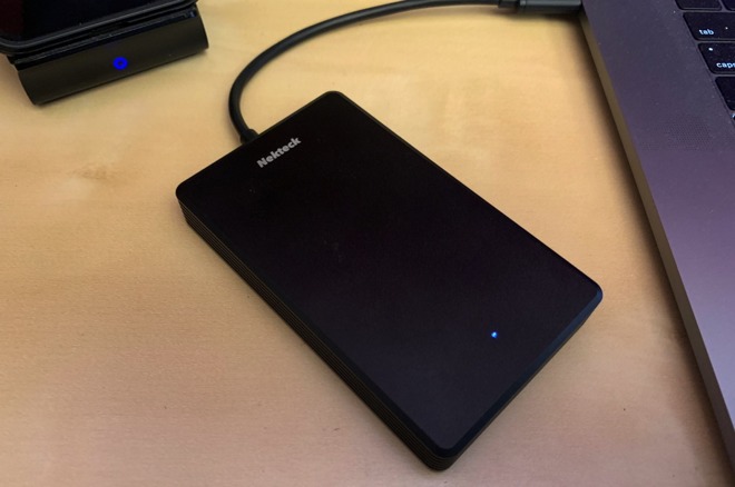 The Nekteck Thunderbolt 3 SSD isn't much bigger than an iPhone