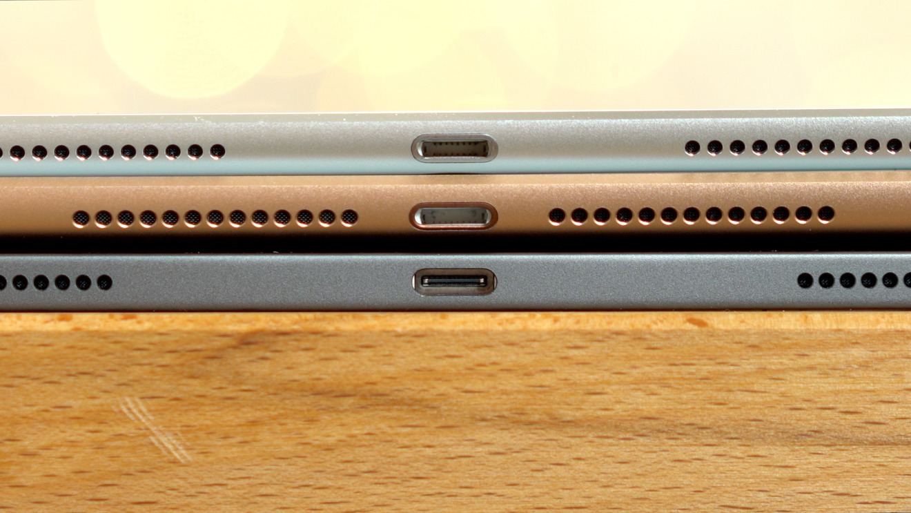 Lightning and USB-C ports on the iPad and iPad Pro models