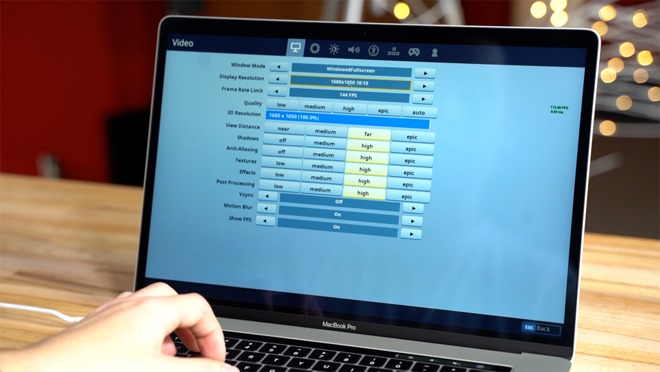 the graphics options in fortnite under macos - config mac fortnite