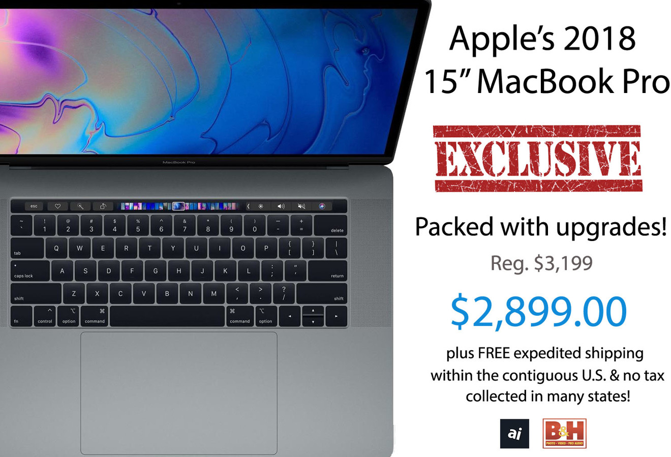 Final Call Apple S High End 2018 15 Macbook Pro 32gb Ram Radeon 560x On Sale For 2 899 Appleinsider