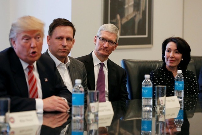 Candid photo from President Donald Trump's tech summit in December 2016. | Source: Quartz