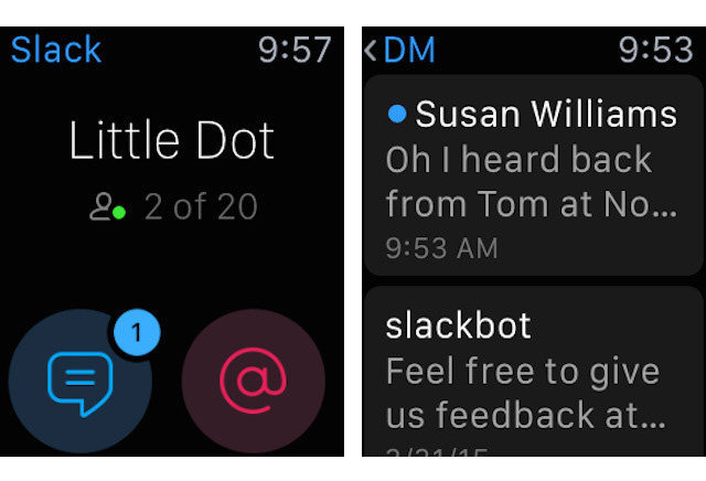 Slack's Apple Watch app