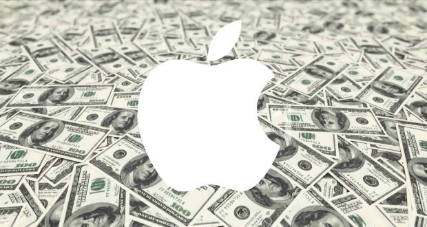 Apple logo on money