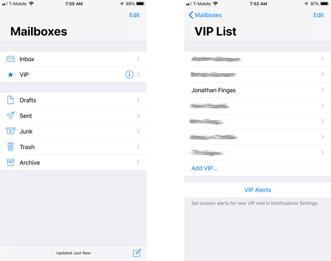 iOS 12 VIP Mail