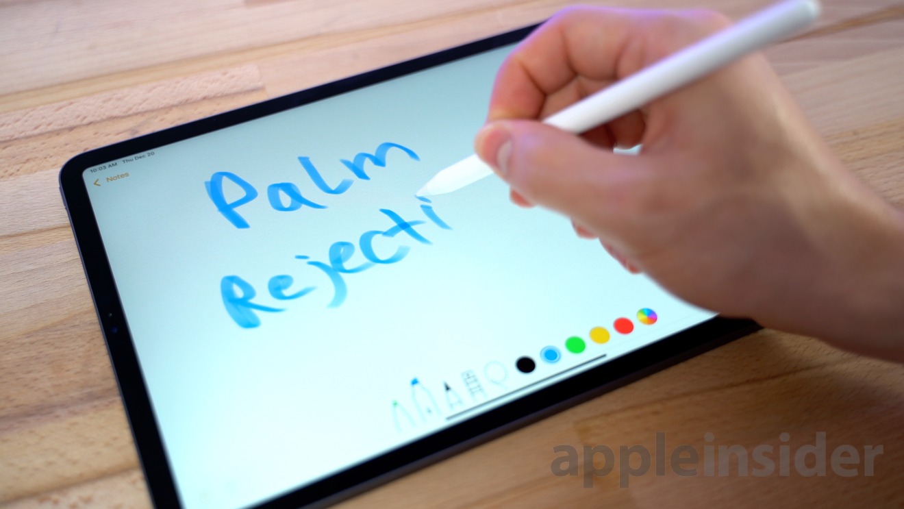 The Apple Pencil's palm rejection feature makes drawing and writing on a display much easier
