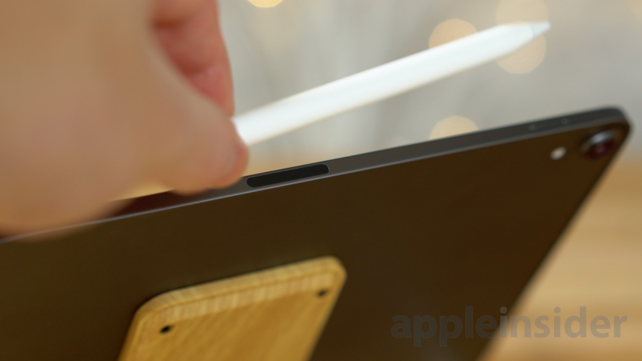 The cutout section of the iPad Pro used to holster the Apple Pencil