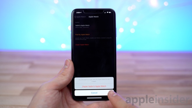 Unpair Apple Watch
