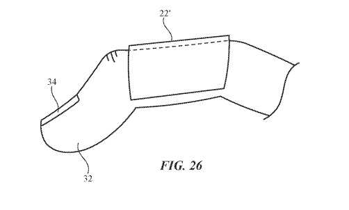 An Apple patent image showing a 'sleeve' design for the finger-mounted sensors