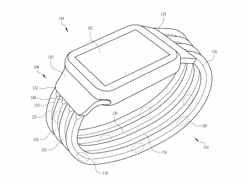 An illustration of Apple's proposed glowing Apple Watch band