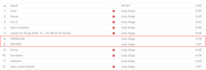 Lady Gaga iTunes