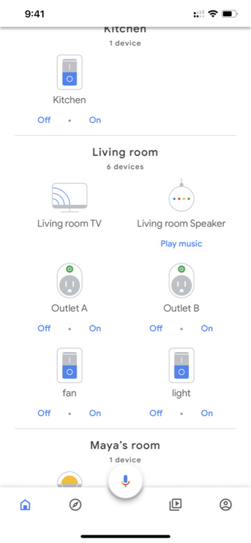 and then finally having two outlets added to a room in Google Home