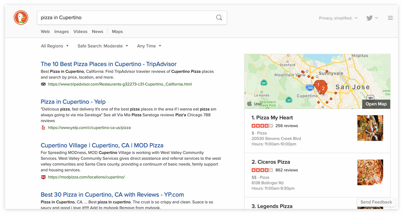 photo of DuckDuckGo adds Apple Maps integration for local search results image