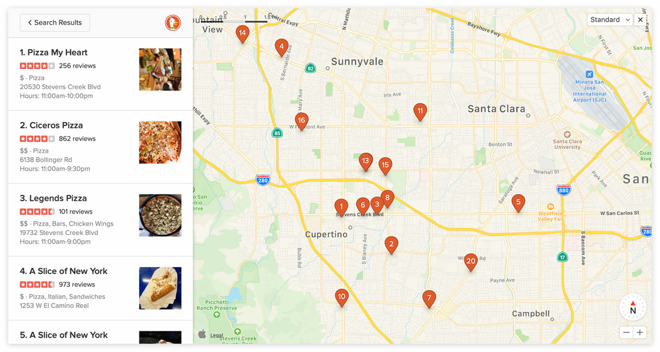 The expanded Apple Maps view in DuckDuckGo