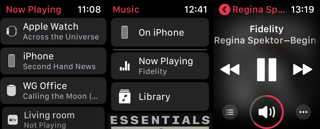 There are two different Now Playing features on Apple Watch