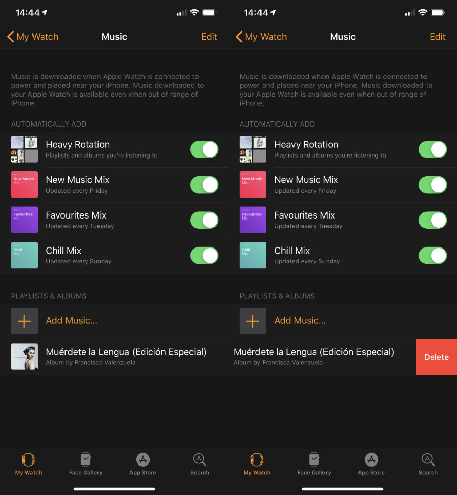 To remove albums or playlists from Apple Watch, you have to do via on the iPhone