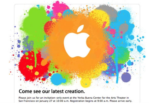 Apple's invitation to what would be the launch of the iPad
