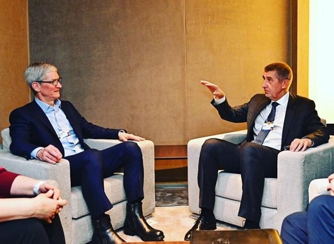 Tim Cook and Andrej Babis