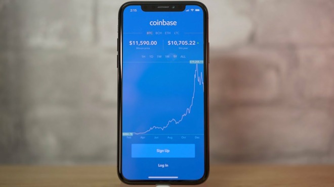 Coinbase on iPhone